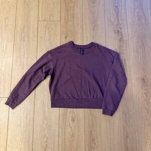 90 Degree by Reflex Purple Cropped Sweatshirt - Cozy Crewneck Pullover